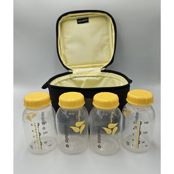 Medela Breastmilk Cooler‎ Bag, 4x 5oz Bottles, Lids, Cooler - Picture 1 of 3